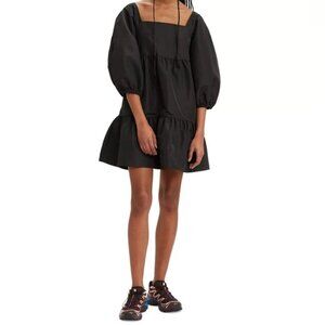 Levi's Dolci Tiered Puff-Sleeve Babydoll Dress Sz M